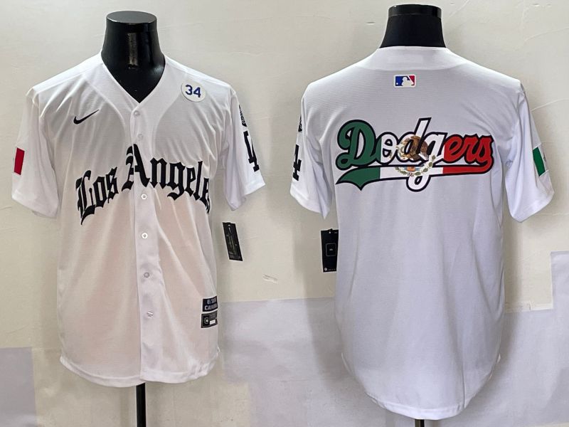 Men Los Angeles Dodgers Blank White Five generations Joint Name 2025 Nike MLB Jersey style 12->los angeles dodgers->MLB Jersey